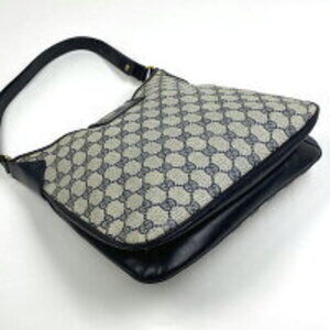 Gucci Navy coated Blue bag canvas shoulder GG